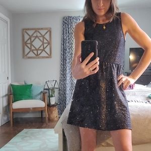 Fun Holiday Dress With Gold Foil Detail